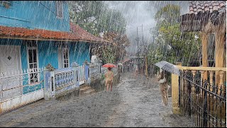 heavy rain in my cold village, the rain is very heavy, perfect for sleeping faster