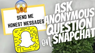 How to ask Anonymous Question on Snapchat