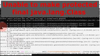 Error deploy Java JAR file - Unable to make protected final java.lang.Class java.lang.ClassLoader