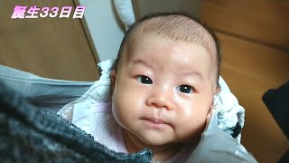 【生後33日目】背中スイッチは抱っこ紐で回避【0歳1ヶ月】