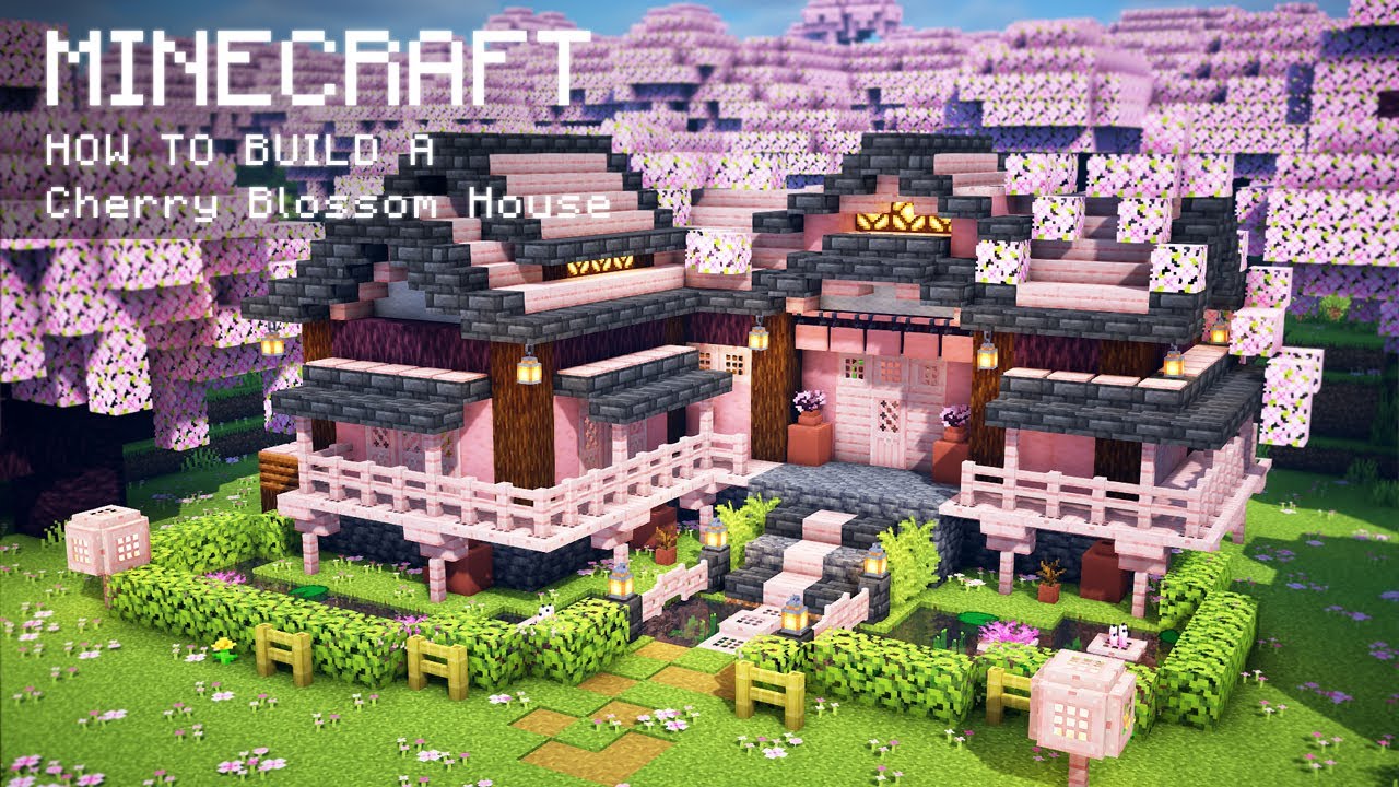 Cherry Blossom Minecraft House Build Hæ á Ng Dáº N Chi Tiáº T Táº O Ngã I Nhã
