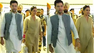 Parineeti Chopra & Raghav Chadha looks Stunning together at airport .