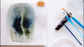 Discover the BEST WATERCOLOR Techniques for a Moody Forest Landscape