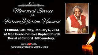The Funeral Service of Florene Jefferson Howard as presented by Strong & Jones Funeral Home.