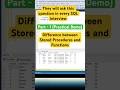 Stored Procedures vs functions - practical demo #shorts #sql #sqlqueries #coding #sqlinterview