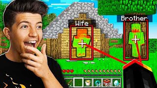 TROLLING MY WIFE AND LITTLE BROTHER WITH MINECRAFT HACKS IN HIDE AND SEEK!