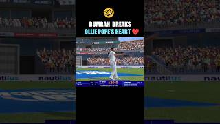 🤓🤪Bumrah Breaks Ollie Pope's Heart 💔 in rc 24 #shorts #rc24