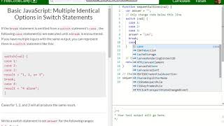Basic JavaScript Multiple Identical Options in Switch Statements free code camp Dani