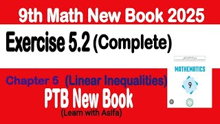 9Th Class Math New Book 2025 Exercise 5.2 || PCTB || National Curriculum of Pakistan ||Punjab Board