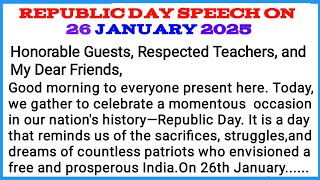 republic day speech || 26 january speech || 26 January bhashan || 26 january speech in english