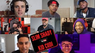 Kid Cudi - The Adventures Of Moon Man & Slim Shady ft. Eminem | Youtubers react Compilation
