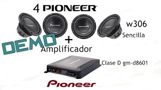 Demo 4 pioneer  w306 Sencillas + Amplificador Clase D Gm-D8601