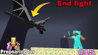 Prepearing to fight with Ender dragon || minecraft pe survival series #15