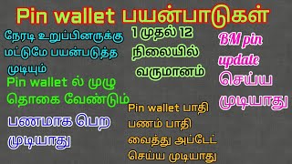 Pin wallet பயன்பாடுகள் 1முதல் 12 நிலையில் நேரடி உறுப்பினருக்கு மட்டுமே பணமாக பெற முடியாது