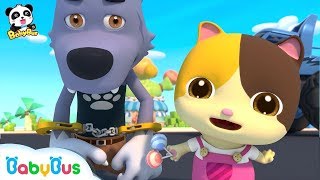 Baby Kitten Catches Big Bad Wolf | Super Panda Rescue Team | Monster Cars | Kids Song | BabyBus