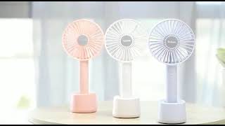 ✅Yoobao New Rechargeable Portable USB Low- noise Mini Fan-with Charging Dock- 2000mAh Pink Blue