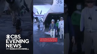 Norah O'Donnell reports live aboard the USS Nimitz #shorts