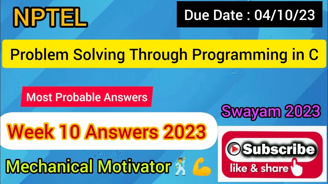 Problem Solving Through Programming In C | Week 10 Quiz | Assignment 10 ...