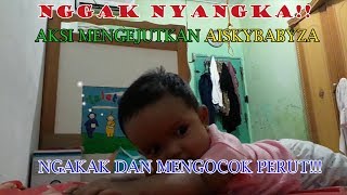 GAK NYANGKA!! AKSI MENGGEMASKAN BAYI LUCU AISKYBABYZA BISA ACTION