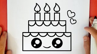 HOW TO DRAW A CUTE BIRTHDAY CAKE