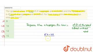 The speed of a bus is 54 km/h if stoppages are excluded and the speed of bus is 45 km/h if stopp...