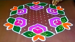 15*8 beautiful festival rangoli design 🌷 traditional rangoli 🌷 dot rangoli 🌷@jeevanarangoli505