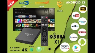 TV box Android tv officiel 13 KOBRA X1- avec : 12 moi Dream 4K - 12 mois Python