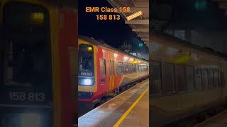 Class 158 EMR regional passenger train clags away from derby station #railway #trains