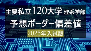 【2025年入試】主要私立120大学(理系)予想ボーダー偏差値一覧