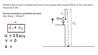 Worked example: Free fall, object thrown up from a building | Motion in 1D | Physics | Khan Academy