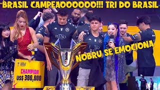 NOBRU SE EMOCIONA MUITO!! REAÇÃO AO FLUXO CAMPEÃO DO MUNDIAL DE FREE FIRE!!! fluxo campeão mundial