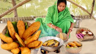 গ্রাম্যপদ্ধতিতে একদম দোকানের মতো মুচমুচে ফুলকো ফুলকো বেগুনি রেসিপি,জিভে জল আসবেই😳beguni recipe