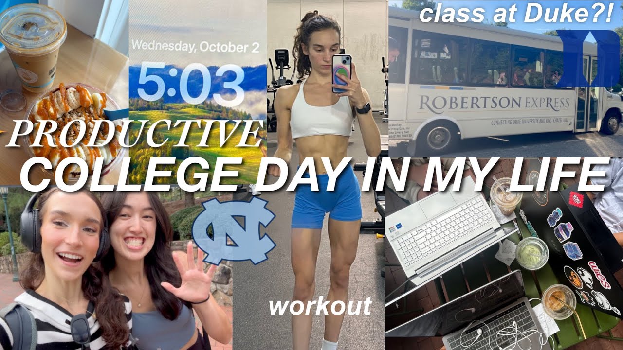 Productive College Day In My Life As A Junior At Unc 5am Wakeup