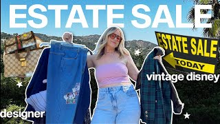 come to an ESTATE SALE in the hollywood hills with me! (try on thrift haul)