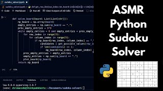 ASMR Coding: Sudoku Solver with Python | keyboard typing | soft-spoken
