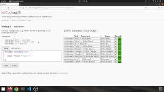 String 1 helloName Javascript solution