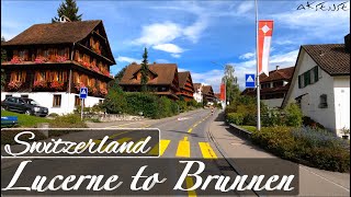 [ 4K ] Lucerne to Brunnen Village • Driving in Switzerland | Cab View | 5K 60fps Video