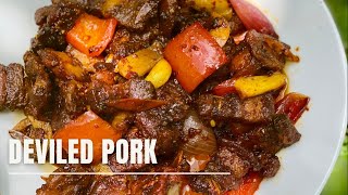 Devilled Pork Recipe I Sri Lankan Devilled Pork I Hot \u0026 Spicy Pork