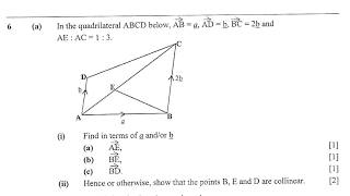 2018 Mathematics paper 2(internal)- Vectors and Collinear points exam revision questions and answers