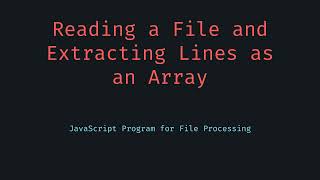 Read File Lines into Array