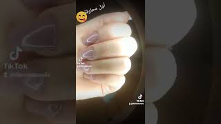 أول محاولة ليا رايكم?                         #nails #nailart #beautiful #beauty