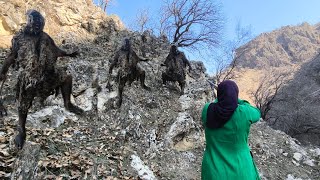 😲 The attack of a strange giant wild creature on Mohammad Amin in Zagros mountains 😲😲