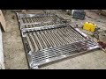 Make Stainless Steel Modern Main Gate With Red ACP Sheet work || gate installation process