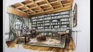 interior design sketching/library