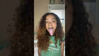 long tongue beautiful girl with beautiful hair #tongue #ytshort #ytshorts #shortfeed