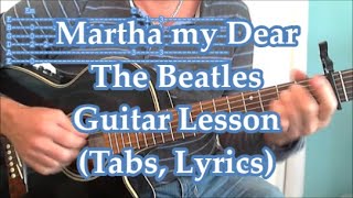 Martha my dear, The Beatles, Guitar lesson | fingerstyle (Tabs)