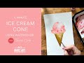 Paint an Ice Cream Cone In Under 5 Mins | Quick Watercolor Painting by Sarah Cray of Let's Make Art