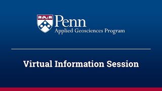 Applied Geosciences Program Virtual Information Session - October 2025