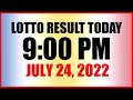 Lotto Result Today 9pm Draw July 24 2022 Swertres Ez2 Pcso