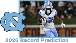 North Carolina Tar Heels 2026 College Football Record Prediction